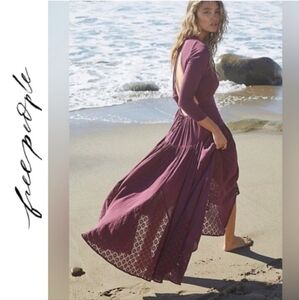 Free People Sea Me maxi dress in burgundy Sz M NWOT $108